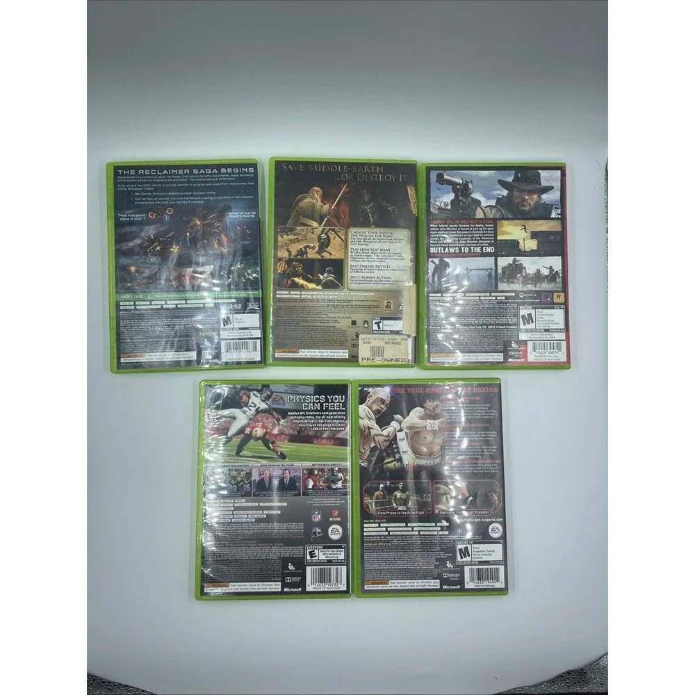 Xbox 360 Game Lot of 5- LOTR Conquest, Fight Night Champion, Red Dead - TESTED